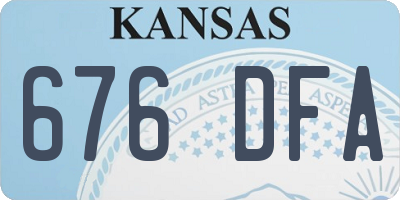 KS license plate 676DFA