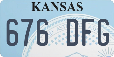 KS license plate 676DFG