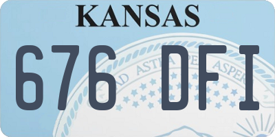 KS license plate 676DFI