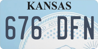KS license plate 676DFN