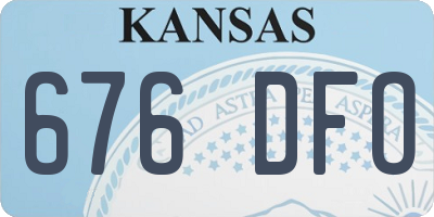 KS license plate 676DFO