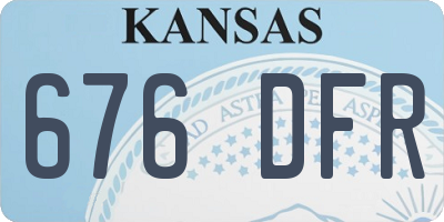 KS license plate 676DFR