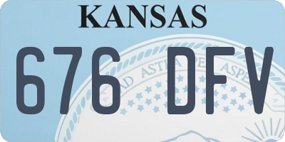 KS license plate 676DFV