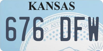 KS license plate 676DFW