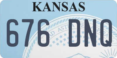 KS license plate 676DNQ