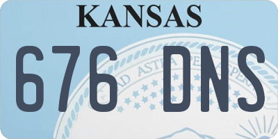 KS license plate 676DNS