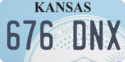 KS license plate 676DNX
