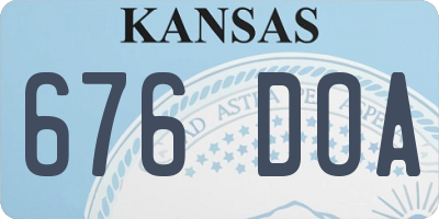 KS license plate 676DOA