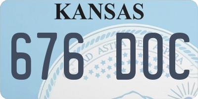 KS license plate 676DOC