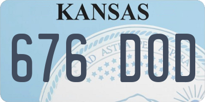 KS license plate 676DOD