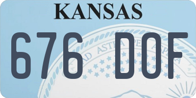 KS license plate 676DOF
