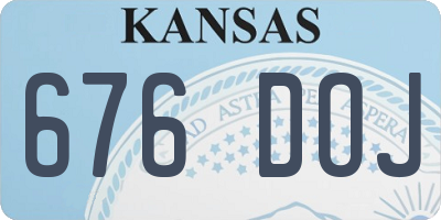 KS license plate 676DOJ