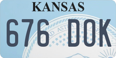 KS license plate 676DOK