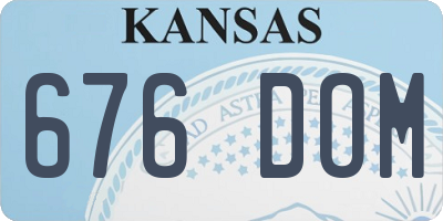 KS license plate 676DOM