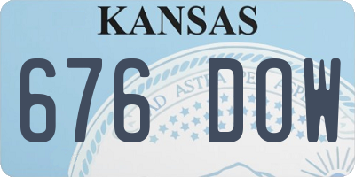 KS license plate 676DOW