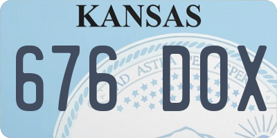 KS license plate 676DOX