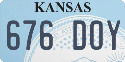 KS license plate 676DOY