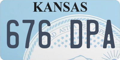 KS license plate 676DPA