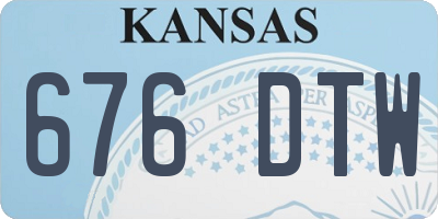 KS license plate 676DTW