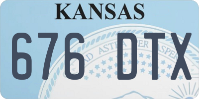 KS license plate 676DTX
