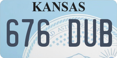 KS license plate 676DUB