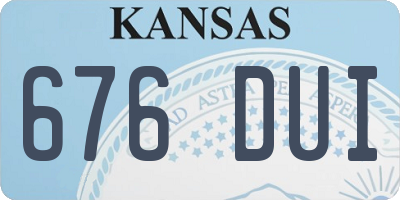 KS license plate 676DUI