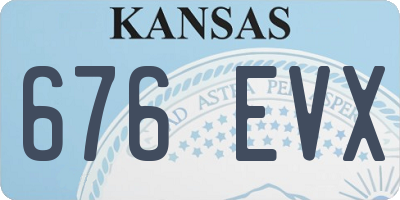 KS license plate 676EVX