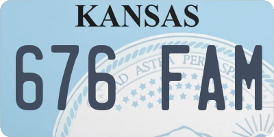 KS license plate 676FAM