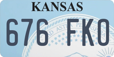 KS license plate 676FKO