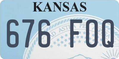 KS license plate 676FOQ