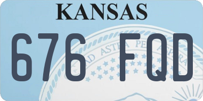 KS license plate 676FQD