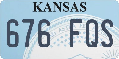 KS license plate 676FQS