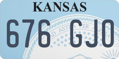 KS license plate 676GJO