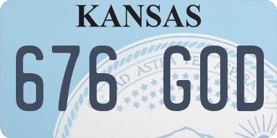 KS license plate 676GOD