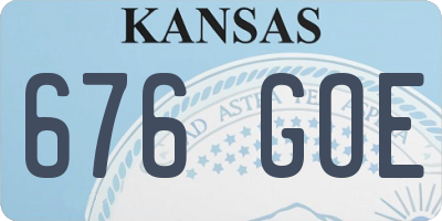 KS license plate 676GOE