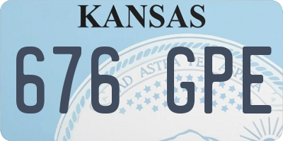 KS license plate 676GPE