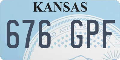 KS license plate 676GPF
