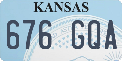 KS license plate 676GQA