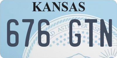 KS license plate 676GTN