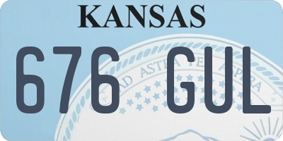 KS license plate 676GUL