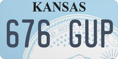 KS license plate 676GUP