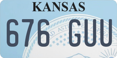 KS license plate 676GUU