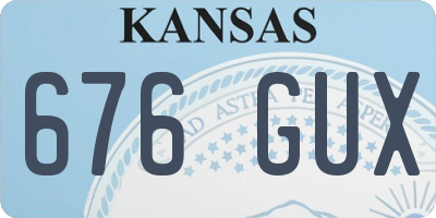 KS license plate 676GUX