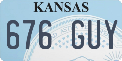 KS license plate 676GUY