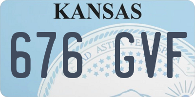 KS license plate 676GVF