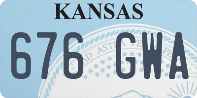 KS license plate 676GWA