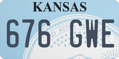 KS license plate 676GWE