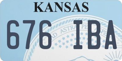 KS license plate 676IBA