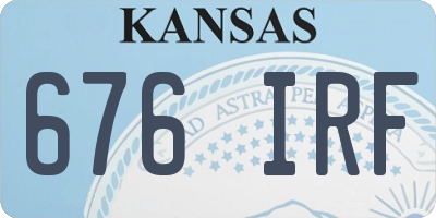 KS license plate 676IRF