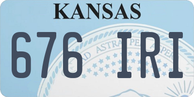 KS license plate 676IRI